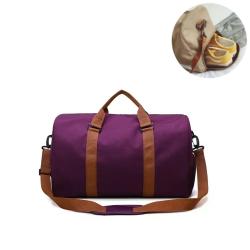 Sac de Voyage Grand Sac Weekend Tissu Oxford Imperméable Bandoulière Compartiment Chaussures Violet
