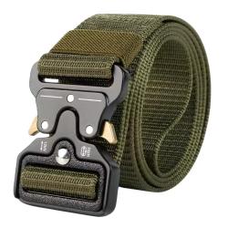 Ceinture Tactique Nylon Boucle Rapide Militaire Outdoor Homme Femme 120cm Vert