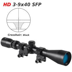 Lunette de Visée 3-9x40 Mil Dot HD SFP avec Montages Rail 11mm Chasse Airsoft Fusil et Arbalète