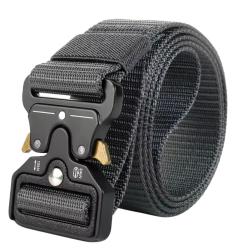Ceinture Tactique Nylon Boucle Rapide Militaire Outdoor Homme Femme 120cm Gris