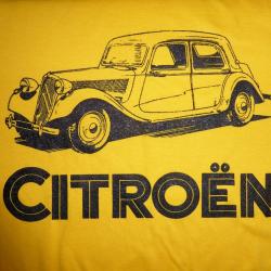 DESTOCKAGE : tee shirt CITROEN TRACTION AVANT ( tailles S M L ) girasol 185 grs