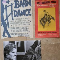 VINTAGE WESTERN COWBOY RODÉO FAR WEST Rares affiches originales NEUILLY MONTANA   Deux rares affiche