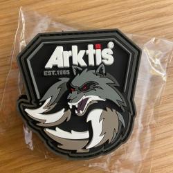 Écusson Arktis Patch loup Velcro noir gris PVC