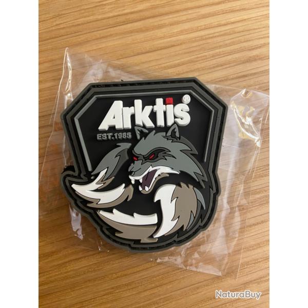 Écusson Arktis Patch loup Velcro noir gris PVC