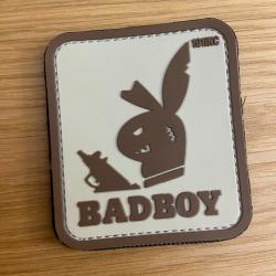 Écusson Bad Boy Patch lapin Velcro marron beige PVC