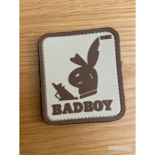 Écusson Bad Boy Patch lapin Velcro marron beige PVC
