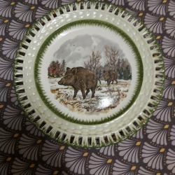 Assiette décorative faïence de Lunéville (Keller et Guerin)