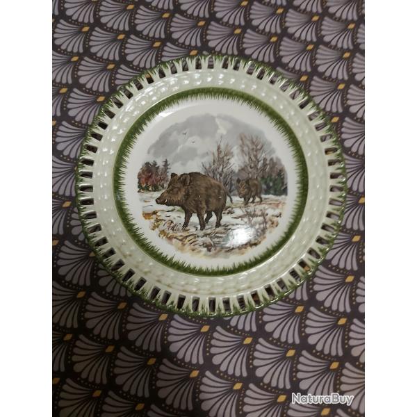 Assiette dcorative faence de Lunville (Keller et Guerin)