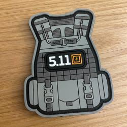 Écusson 5.11 Tactical Patch Sac Tactique Velcro gris PVC Neuf