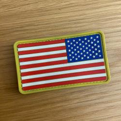 Écusson Drapeau Américain United States Army U.S.A Patch Velcro rouge blanc bleu jaune PVC Neuf
