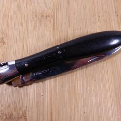 Couteau pliant Laguiole en Aubrac modèle CROCUS mouche forgée EBENE TB état FRANCE