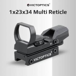 VictOptics LunUP RDSL15 Viseur Point Rouge 1x23x34 4 Réticules Rouge/Vert Montage Weaver 21 mm