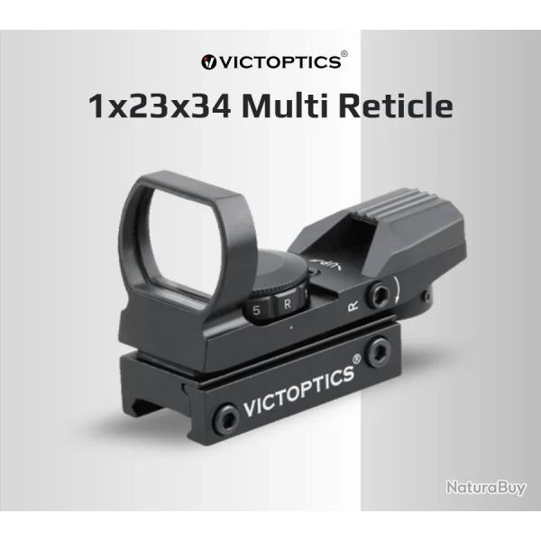 VictOptics LunUP RDSL15 Viseur Point Rouge 1x23x34 4 Rticules Rouge/Vert Montage Weaver 21 mm