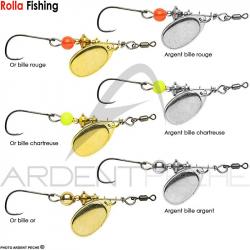 Cuiller ROLLA Truite palette française hameçon simple n°0 Argent bille rouge