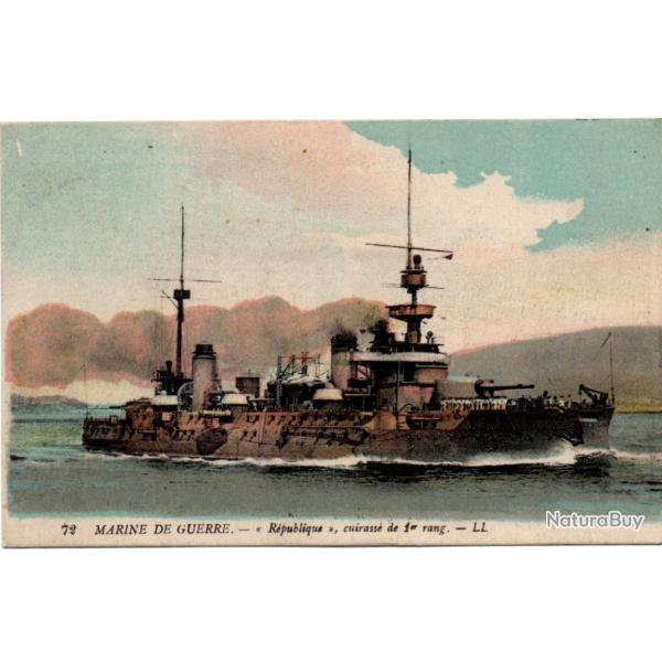 CPA - Marine de Guerre - " Rpublique " Cuirasse de 1er classe N1585