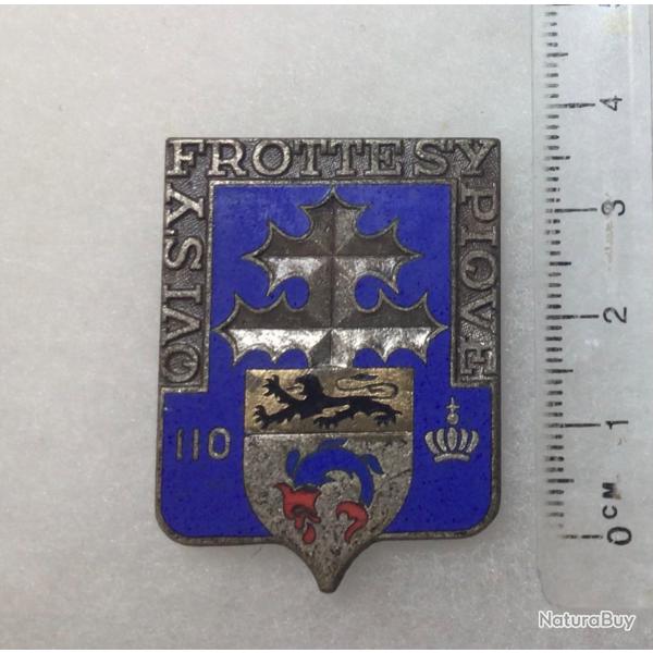 FRANCE INFANTERIE - Insigne 110 R.I. Rgiment d'Infanterie Andor Le Cannet mail, dos lisse (Drago)