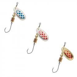 Cuiller MEPPS Comet hameçon simple 3 Argent points bleus