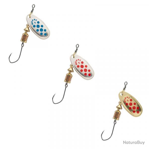 Cuiller MEPPS Comet hameon simple 3 Argent points bleus