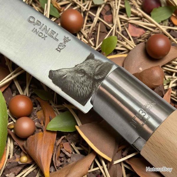 Opinel 13 sanglier + prnom cadeau homme