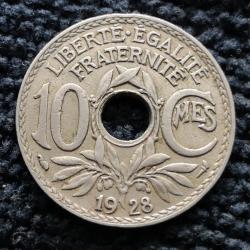 Monnaie France - 1928 - 10 centimes Lindauer Cupronickel (Grade : TTB) - Ref N1615