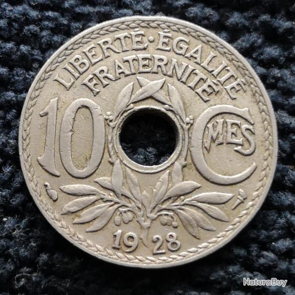 Monnaie France - 1928 - 10 centimes Lindauer Cupronickel (Grade : TTB) - Ref N1615