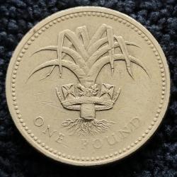 Monnaie Royaume-Uni - 1990 - 1 livre Elizabeth II 3e effigie (Grade : TB) - Ref N1154