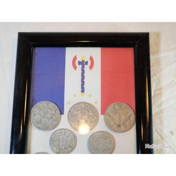 monnaies TAT FRANAIS dans cadre 1942 1943 1944 SDC22