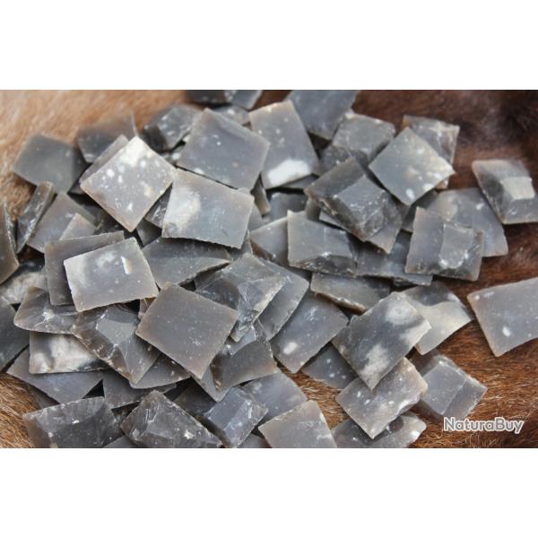 Lot de 10 silex noirs / pierres 3/4" pour Mortimer, Jgers etc...