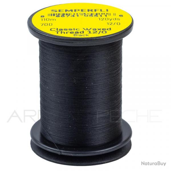 Fils de montage Semperfli Classic waxed thread 110 m 12/0 Noir