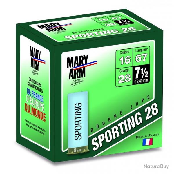 CAL 16 MARY ARM SPORTING 28 BJ 7,5 (Copie) 1 boite de 25 cartouches