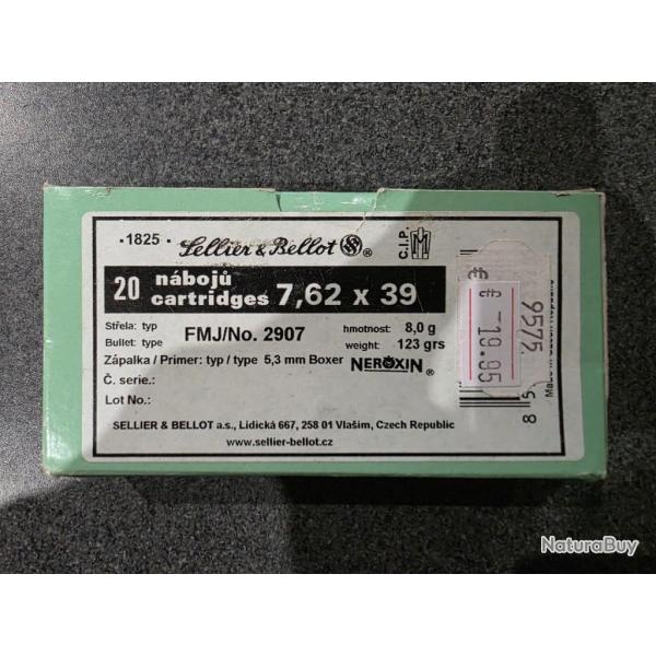CARTOUCHES SELLIER BELLOT cal.7,65 mm (.32 Auto) FMJ (Copie)