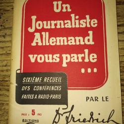 Un journaliste allemand vous parle.... 6e recueil des conférences faites à Radio Paris