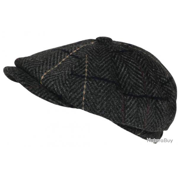 Beret Casquette Gavroche Grise Irlandaise  Chevrons en Laine Gurwal Taille unique Gris
