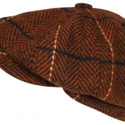 Beret Casquette Gavroche Orange Irlandaise à Chevrons en Laine Gurwal Taille unique Orange