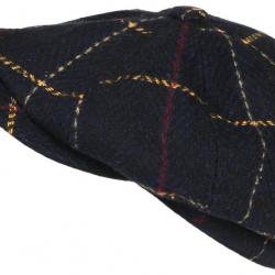 Beret Casquette Gavroche Bleu Marine Irlandaise à Chevrons en Laine Gurwal Taille unique Bleu