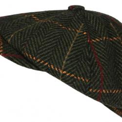 Beret Casquette Gavroche Verte Irlandaise à Chevrons en Laine Gurwal Taille unique Vert