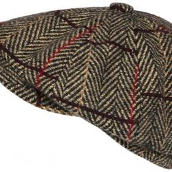 Beret Casquette Gavroche Marron Irlandaise à Chevrons en Laine Gurwal Taille unique Marron