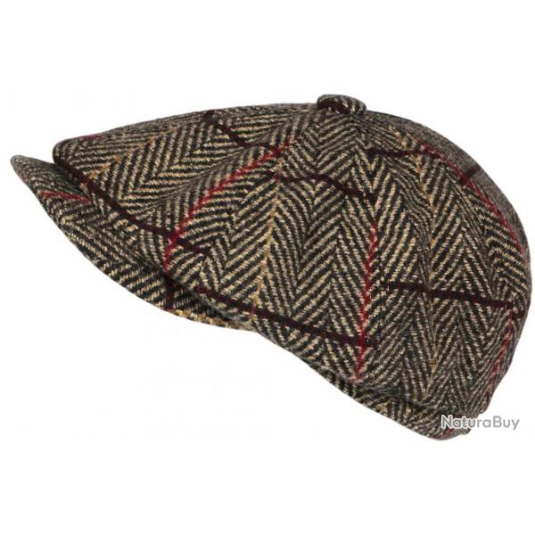 Beret Casquette Gavroche Marron Irlandaise  Chevrons en Laine Gurwal Taille unique Marron