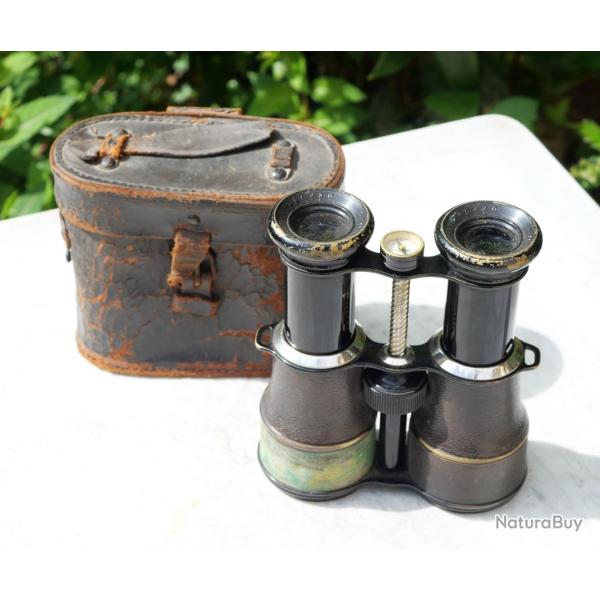 ARME FRANAISE - Jumelles SIRIUS officier franais avec tui et petite boussole sur l'axe BAG2