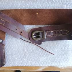 Ceinture + holster cuir pour revolver