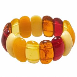 Bracelet manchette élastiqué en ambre de la mer Baltique