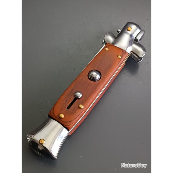 ANCIEN COUTEAU  SYSTME, manche bois, fonctionne parfaitement, en trs bon tat.