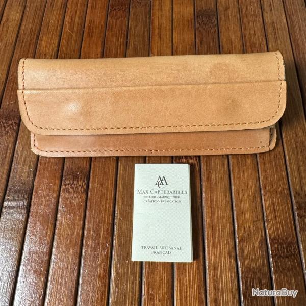 TUI EN CUIR ARTISANAL MAX CAPDEBARTHES COUTEAUX PORT HORIZONTAL FRANCE