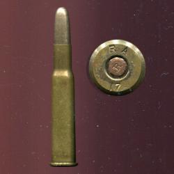 .30-40 Krag US - marquage militaire : RA 17 - balle nickel pointe arrondie - amorce cuivre marquée U