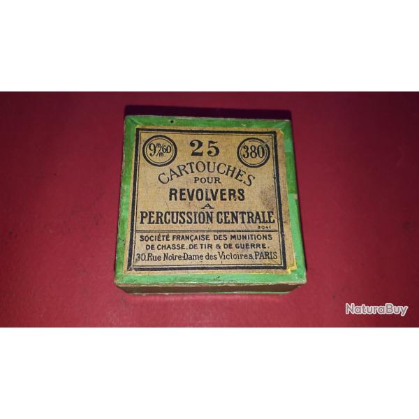 Boite complte 25 Cartouches calibre 380 Gaupillat  Amorage Couvert Poudre Noire N8041