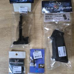 Destockage lot pièces M4 airsoft poignées grip, ressort, levier armement (-95%)