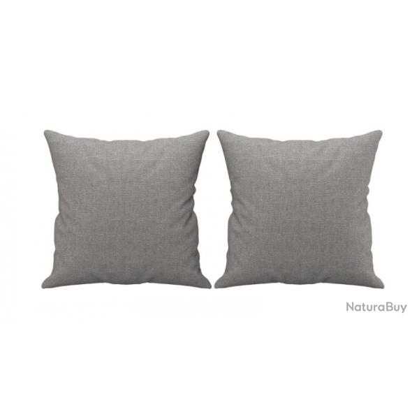 Coussins dcoratifs lot 2 gris clair 40x40 cm tissu polyester confort pratique intrieur