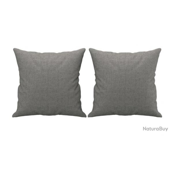 Coussins dcoratifs lot 2 gris fonc 40x40 cm tissu polyester confort pratique intrieur