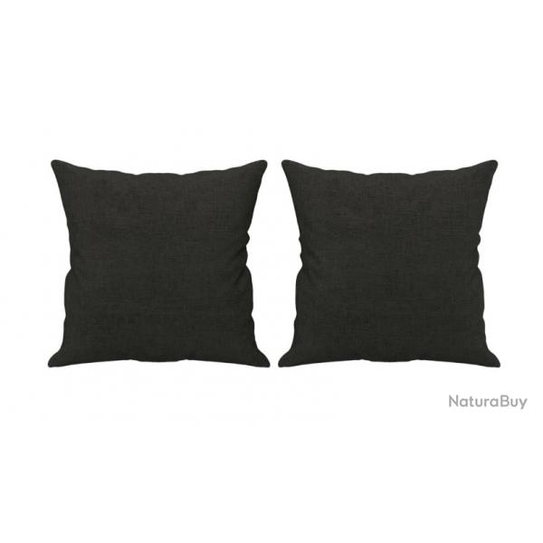 Coussins dcoratifs lot 2 noir 40x40 cm tissu polyester confort pratique intrieur