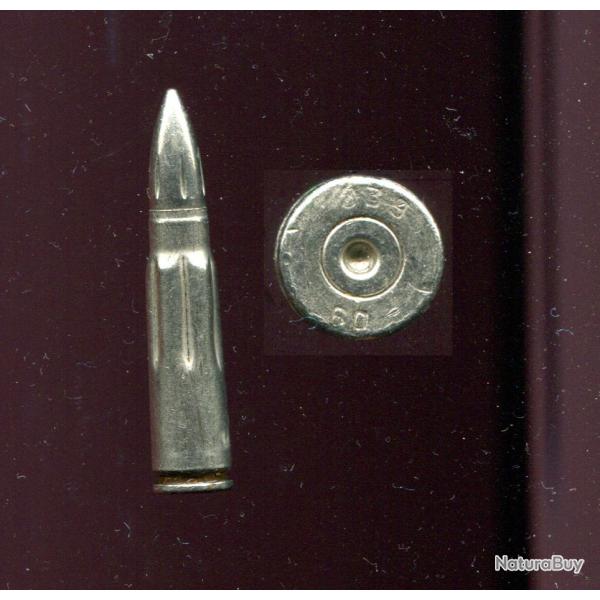 7.62 x 39 AK 47 - URSS - Belle et ancienne inerte de manipulation nickele - marquage : 539 60